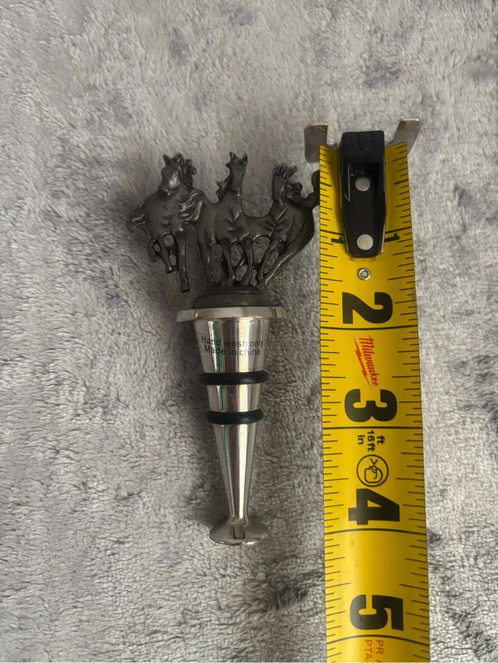 Decorative Horse Bottle Stopper Silver